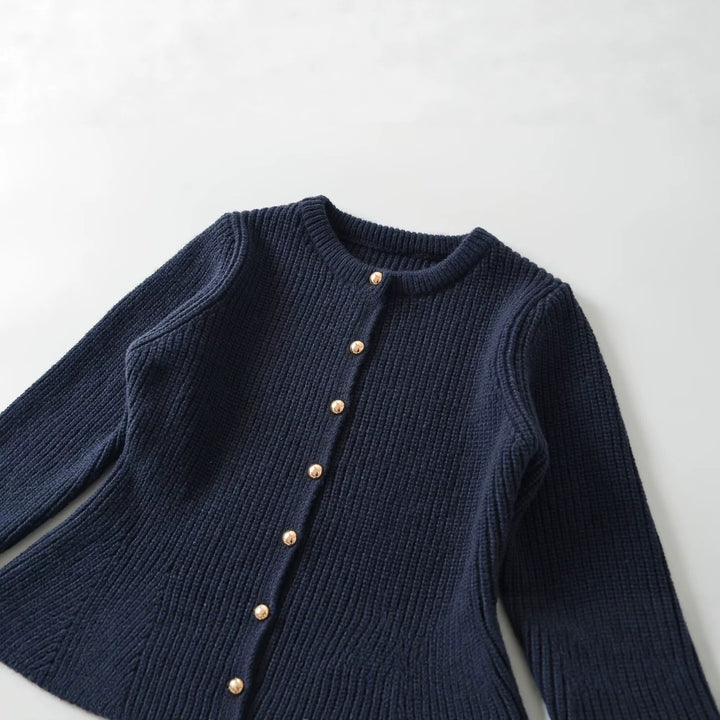 Damen Strickjacke mit tailliertem, ausgestelltem Saum und Zierknopfleiste Echo Archiv