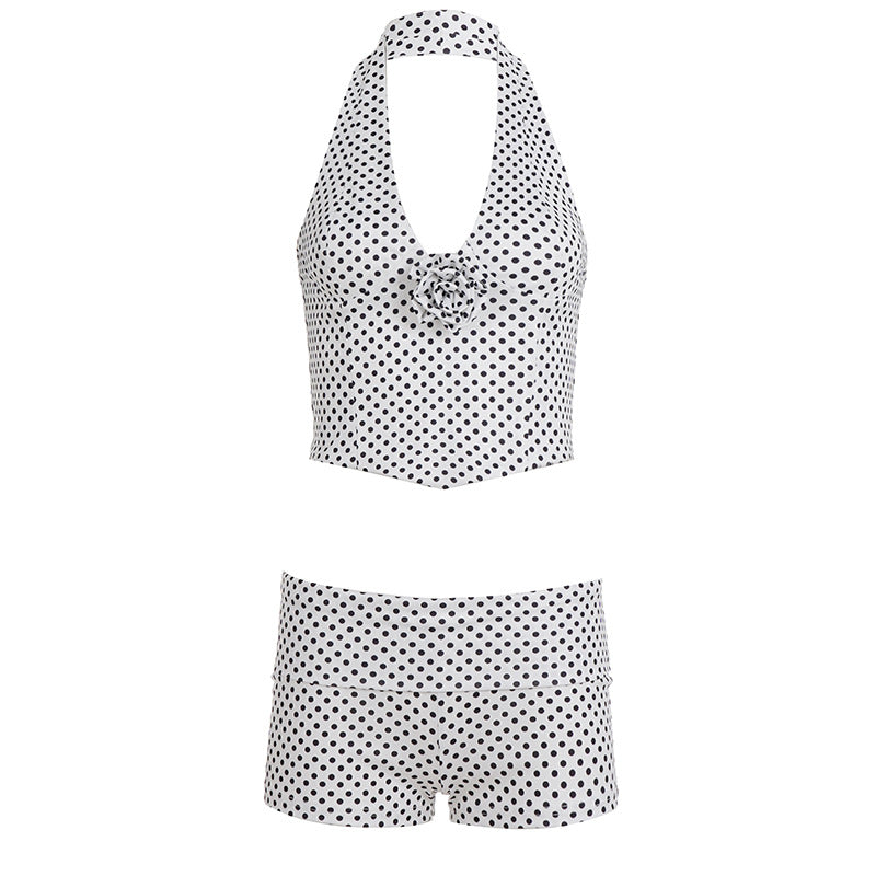 Damen Bikinitop und Shorts-Set mit Polka-Dots Echoarchiv