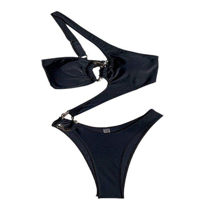 Damen Sportlicher Bikini mit asymmetrischem Oberteil und eleganten Riemen Echo Archiv