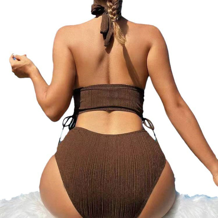 Damen Hochtailliertes Bikini-Set mit verstellbaren Trägern und elegantem Schnitt Echo Archiv