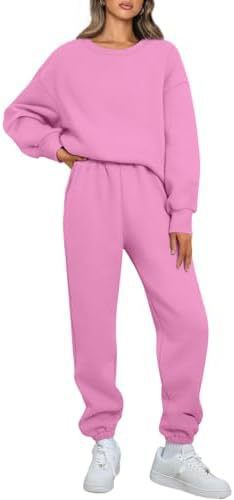 Damen Relaxed-Loungewear-Set mit Oversize Rundhals-Sweatshirt und taillierter High-Waist Jogginghose aus French Terry – Avérine