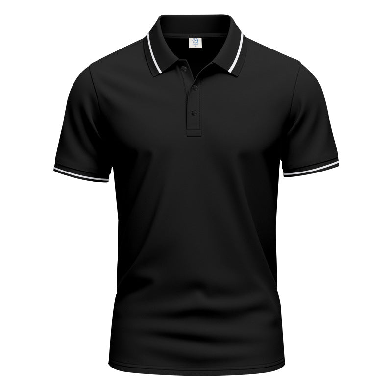 Herren nan atmungsaktives Interlock-Poloshirt mit Kontrast-Tipping, kurzer Knopfleiste und schmaler Silhouette Echo Archiv