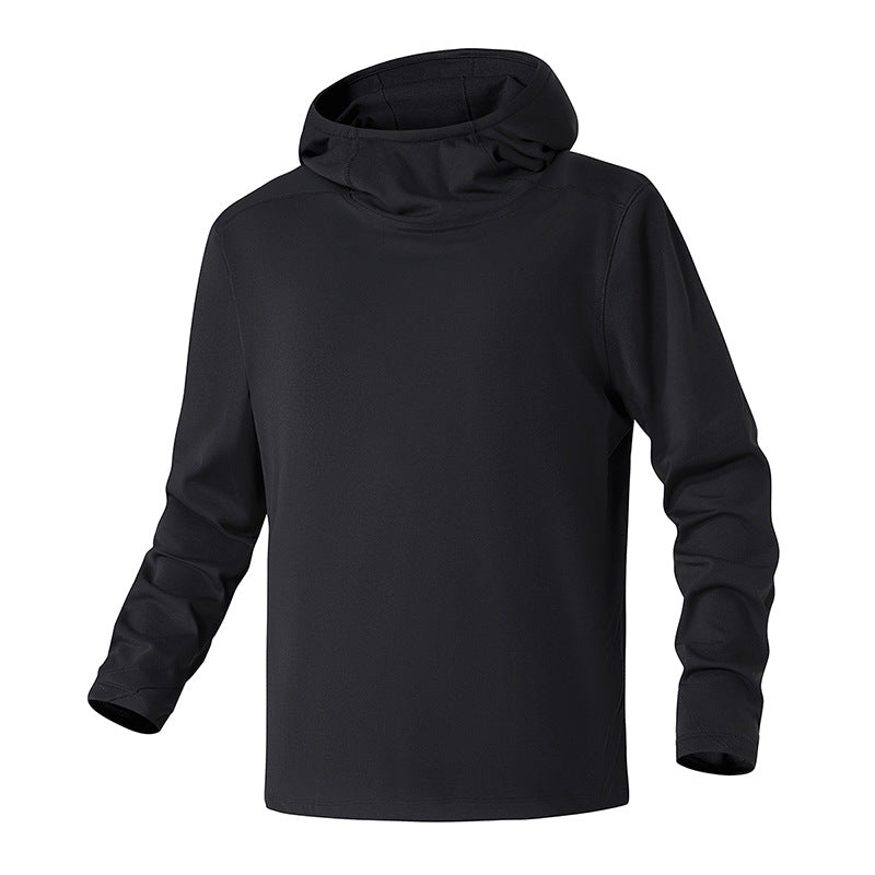 Herren Kapuzenpullover mit hohem Schalkragen aus technischem Stretchjersey Echo Archiv