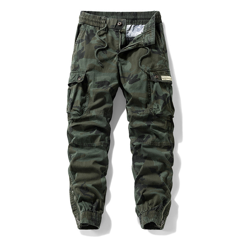 Herren Taktische Cargo‑Jogginghose im Camouflage‑Military‑Look mit Tunnelzugbund, Knieabnähern und Multifachtaschen Echo Archiv