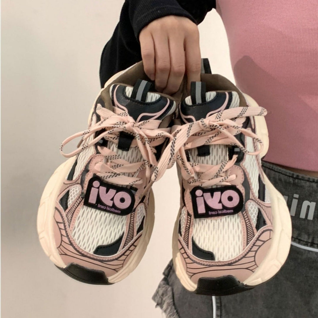 Damen Sportliche Sneakers mit atmungsaktivem Mesh und rutschfester Sohle Echo Archiv