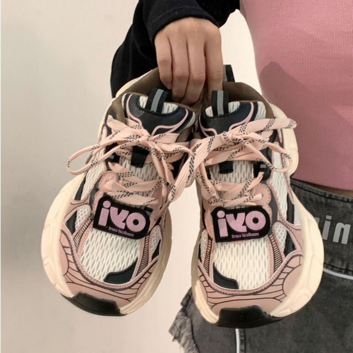 Damen Sportliche Sneakers mit atmungsaktivem Mesh und rutschfester Sohle Echo Archiv