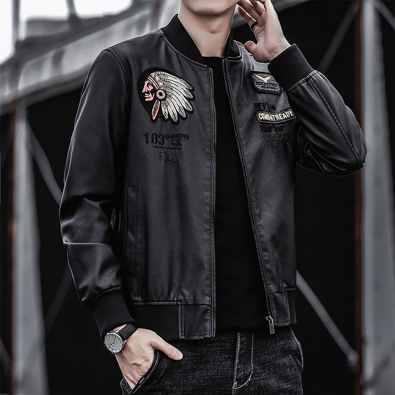 Herren Modische Bomberjacke mit Schulterpatches Echo Archiv