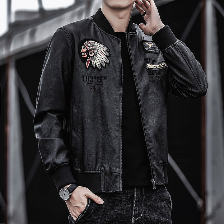 Herren Modische Bomberjacke mit Schulterpatches Echo Archiv