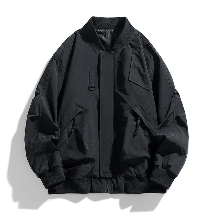 Men's oversized military-inspired flight bomber jacket with utility pockets – Brevano