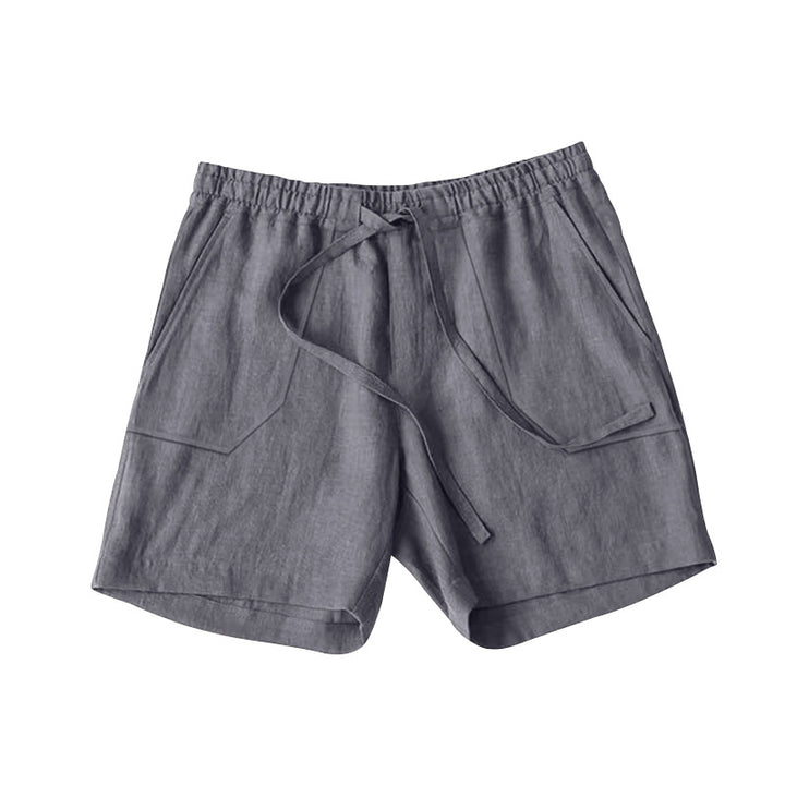 Herren lässige Leinen-Shorts mit elastischem Bund und seitlichen Eingrifftaschen Echoarchiv