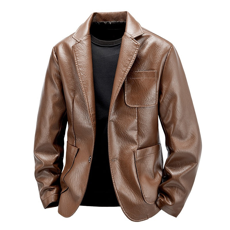 Herren Elegante Kunstlederjacke im klassischen Schnitt – Valtoré