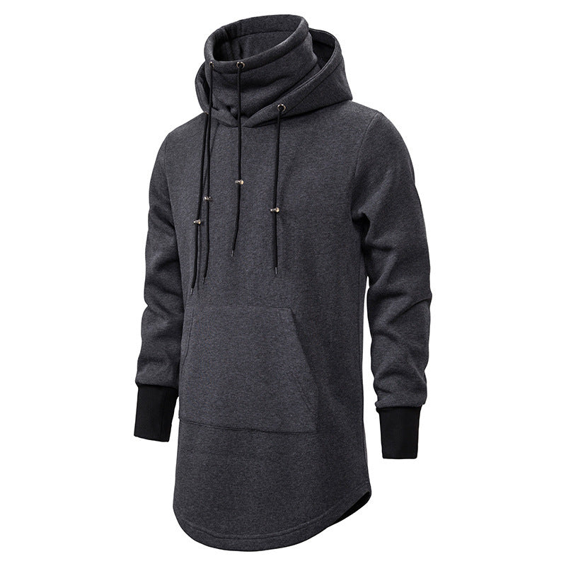 Herren modischer Hoodie mit asymmetrischem Kragen und praktischer Kängurutasche Echoarchiv