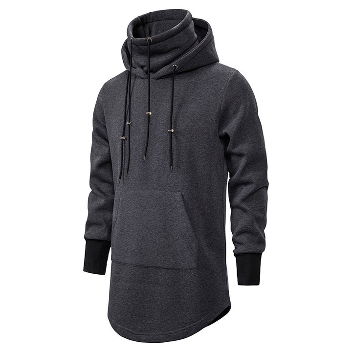 Herren modischer Hoodie mit asymmetrischem Kragen und praktischer Kängurutasche Echoarchiv