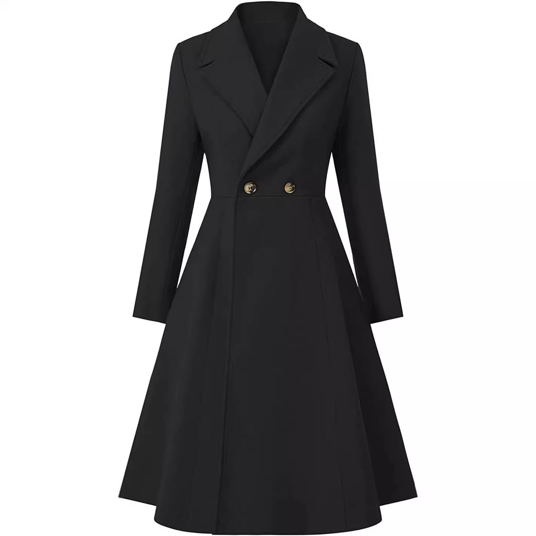 Damen Tailliertes Mantelkleid im A‑Linien‑Tailoring aus Wollmix mit schmaler Taille und ausgestelltem Rock Echoarchiv