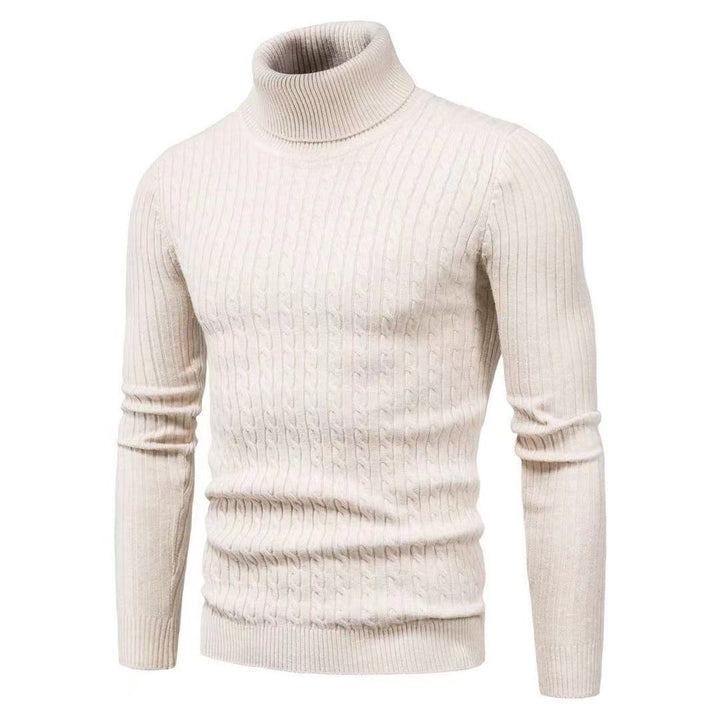 Herren Rollkragenpulli mit strukturiertem Zopfmuster Echoarchiv