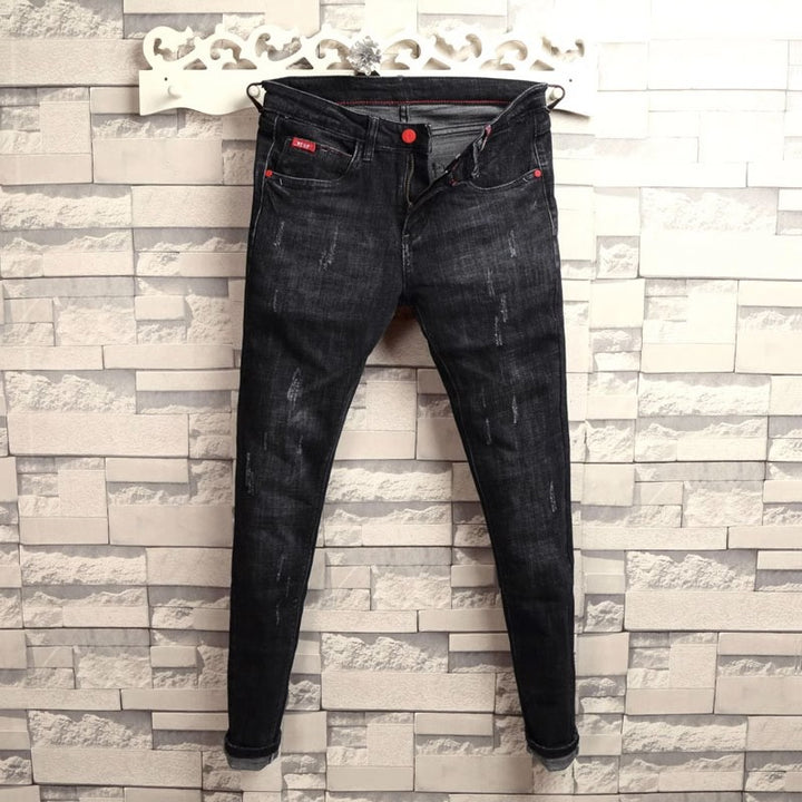 Herren Skinny Jeans mit modischen Abrieb-Effekten und elastischem Baumwollmix Echoarchiv