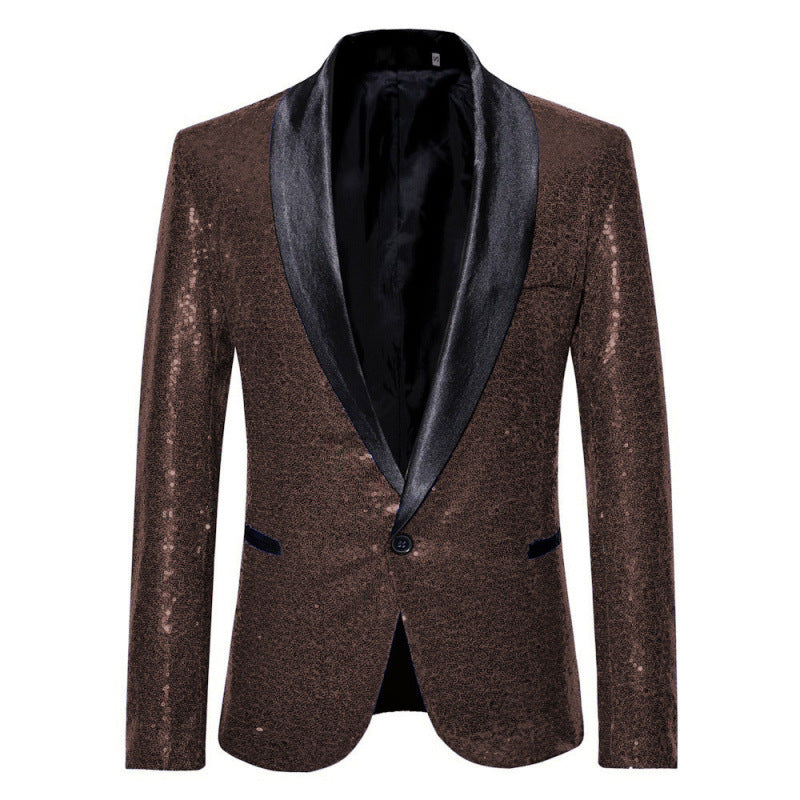Herren Extravagante Pailletten-Sakko mit schimmerndem Satin-Finish Echoarchiv