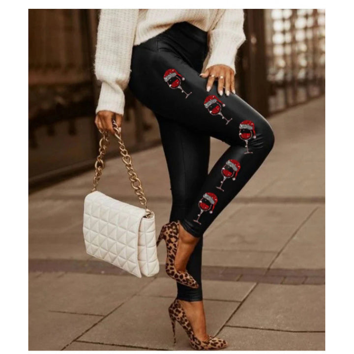 Damen Gemusterte Weihnachtsleggings Echoarchiv