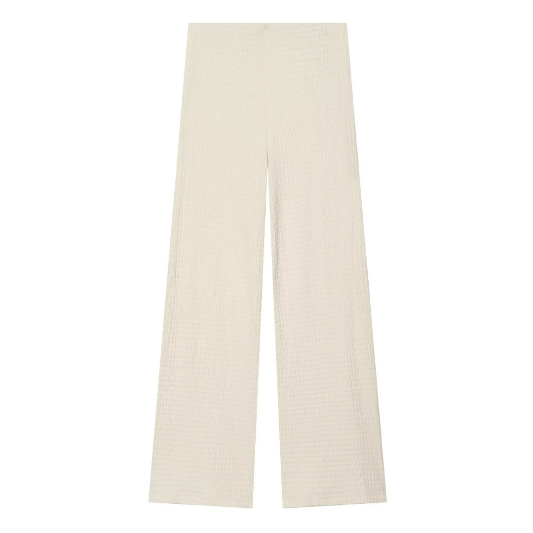 Damen Hochbundhose mit weitem Schnitt und lässiger Textur Echo Archiv