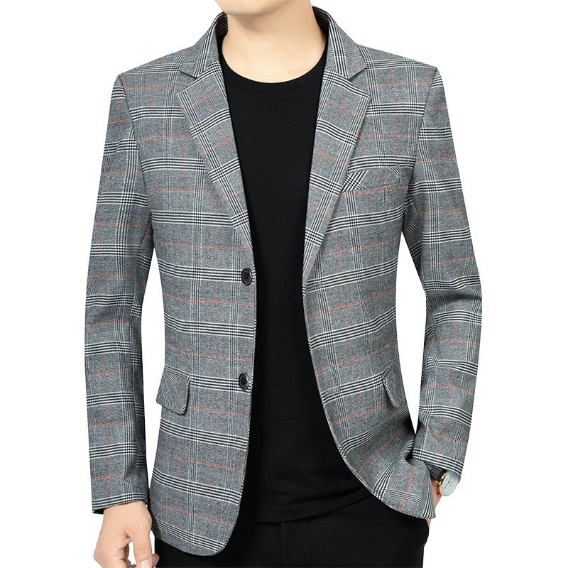 Herren Kariertes Slim-Fit Sakko – Tianoro