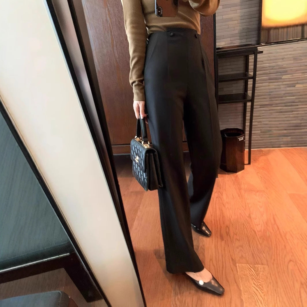 Damen Elegante und hoch taillierte Anzughose Echoarchiv