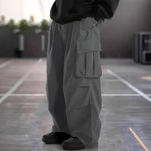 Herren Oversize-Baggy-Cargohose im Urban-Utility-Stil mit elastischem Tunnelzugbund und Mehrfachklappentaschen Echo Archiv