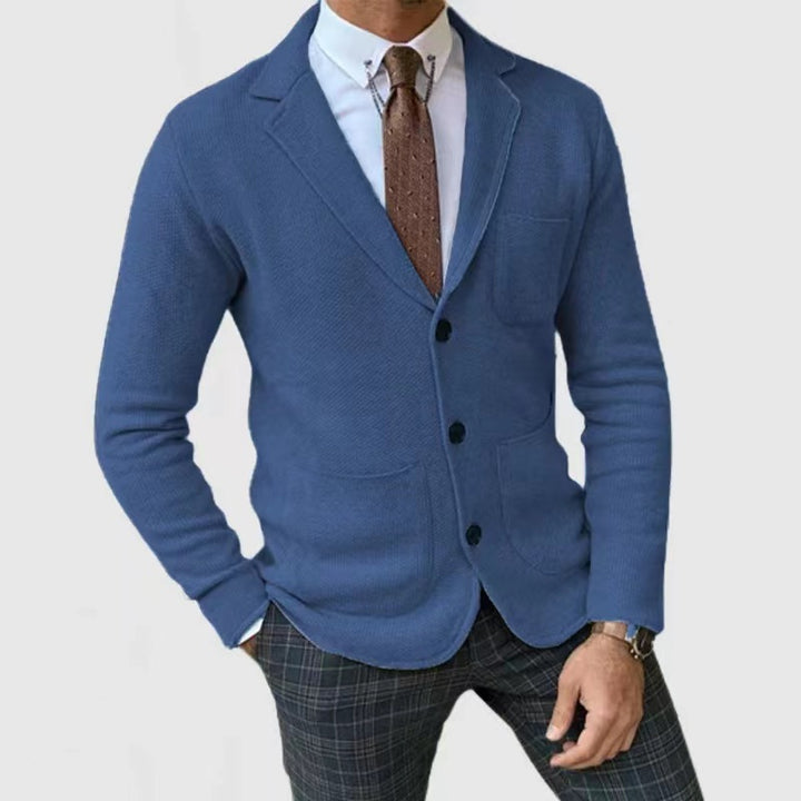 Herren Strickblazerjacke mit hohen Taschen und eleganter Knopfleiste Echoarchiv