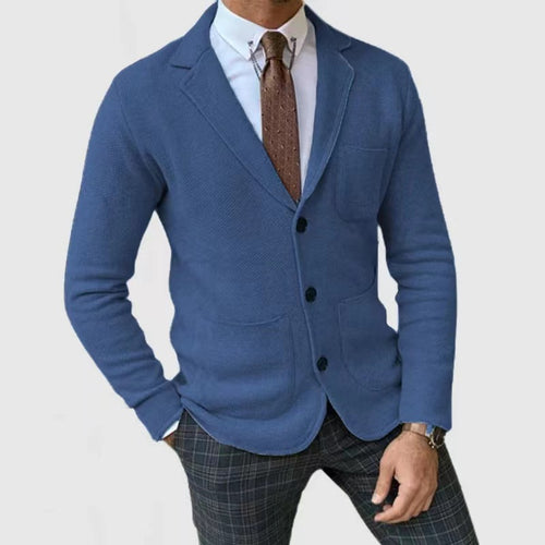 Herren Strickblazerjacke mit hohen Taschen und eleganter Knopfleiste Echoarchiv
