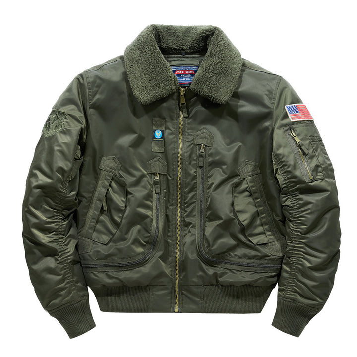 Herren Pilotenjacke mit Teddykragen und multifunktionalen Taschen Echo Archiv