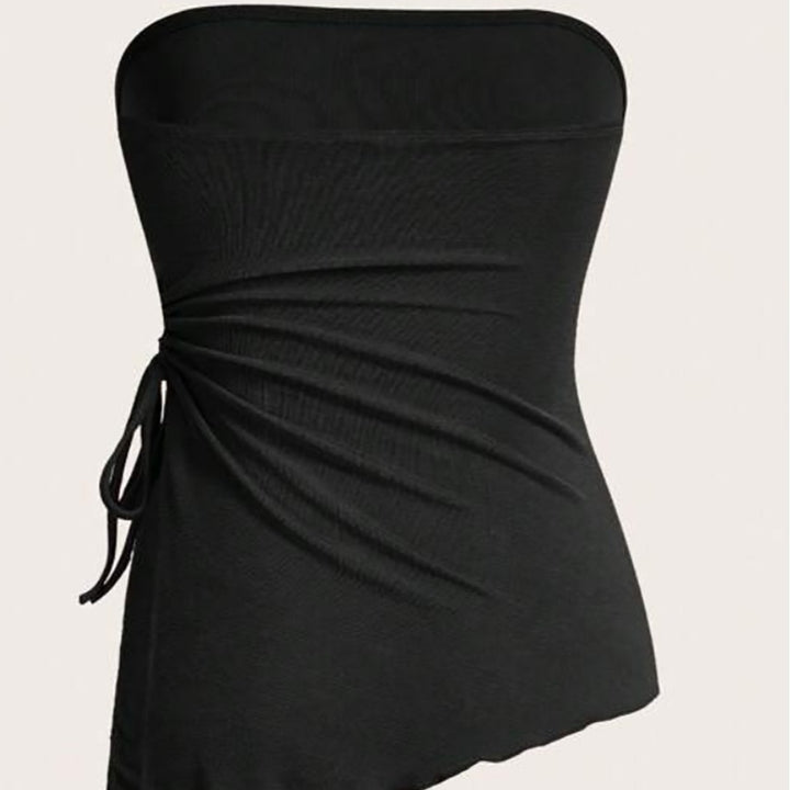 Damen Bandeau-Oberteil mit modischem Wickeldesign und verstellbaren Riemen Echo Archiv