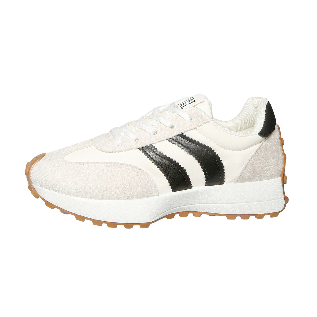 Damen nan retro-inspirierter Sneaker mit Wildleder-Overlays, Nylonoberteil und profilierter Waffelsohle Echo Archiv