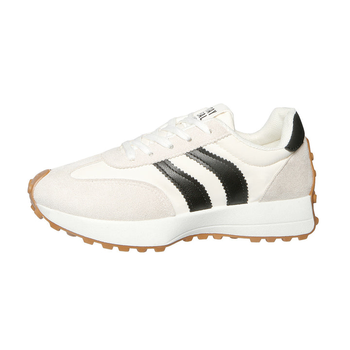 Damen nan retro-inspirierter Sneaker mit Wildleder-Overlays, Nylonoberteil und profilierter Waffelsohle Echo Archiv