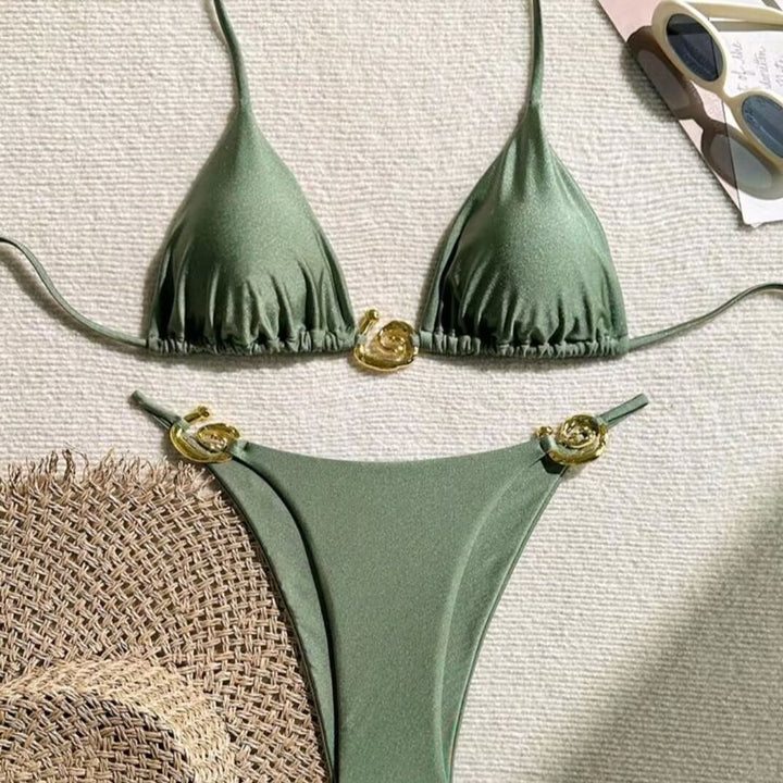 Damen Triangel-Bikini mit raffiniertem Gold-Detail Echo Archiv