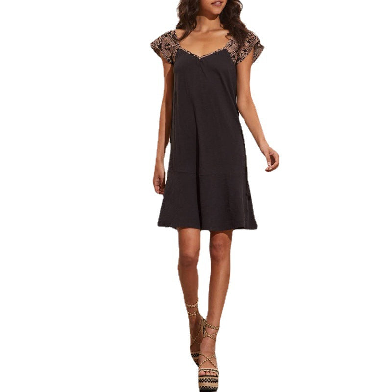 Damen Sommerliches Kleid mit Spitzen-Ärmeldetails Echo Archiv
