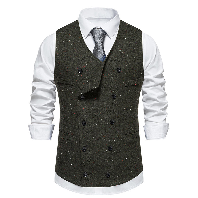 Herren elegante Anzugweste mit doppelt knöpfbarem Design und praktischen Taschen Echoarchiv