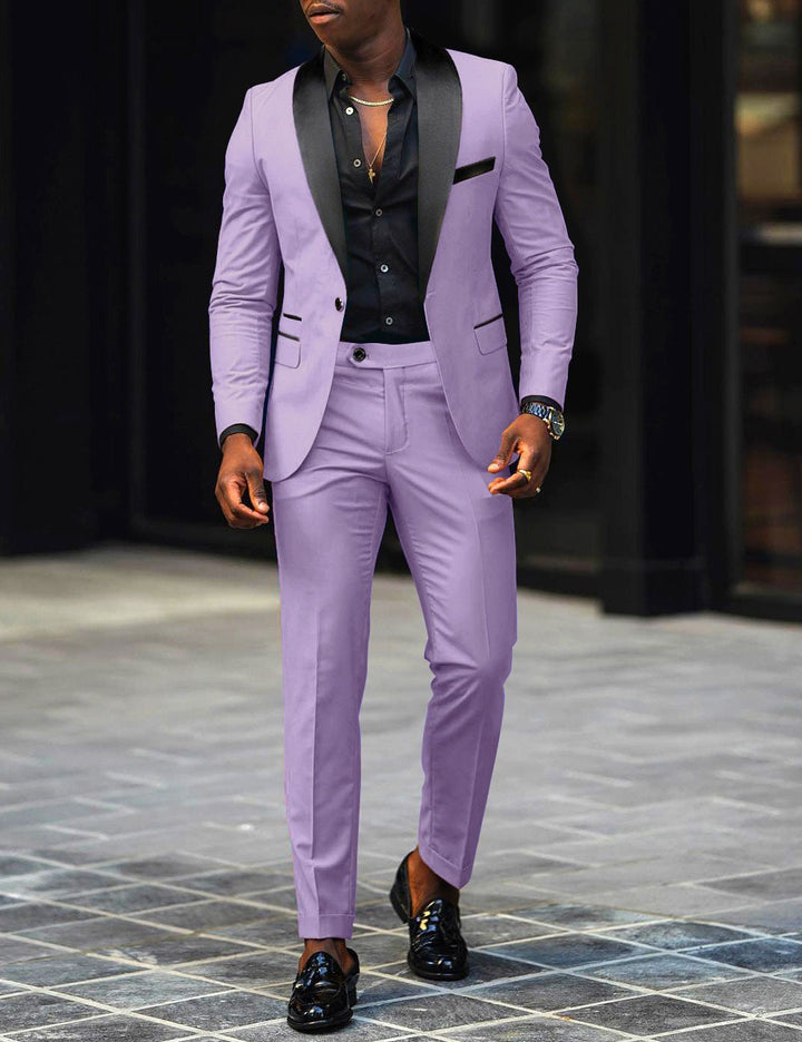 Herren nan schmal geschnittener Smokinganzug mit Satinrevers und Slim-Fit-Hose Echo Archiv