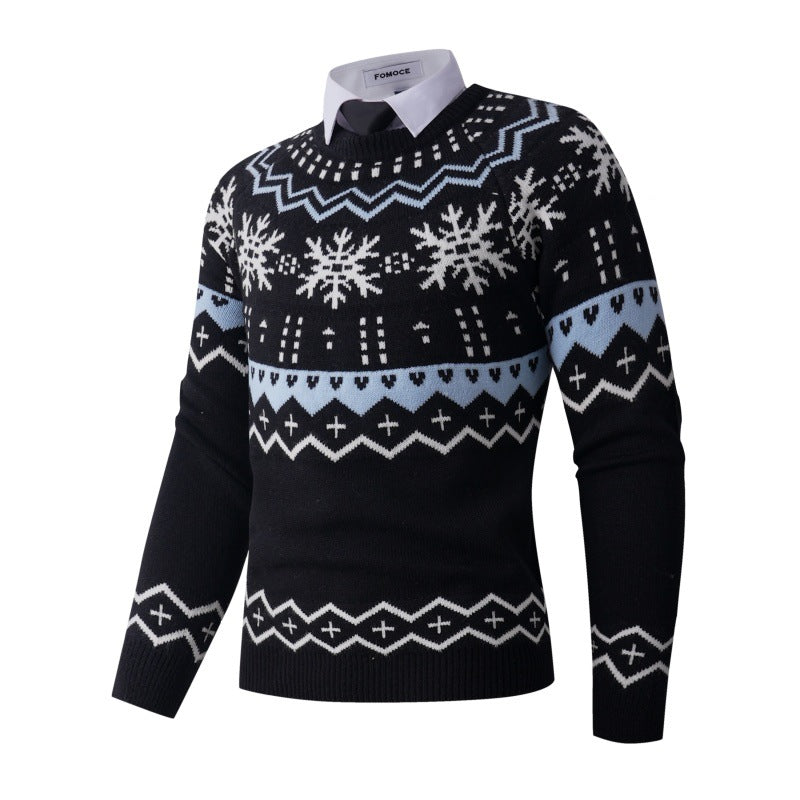 Herren modischer Strickpullover mit kreativem Schneemuster Echoarchiv