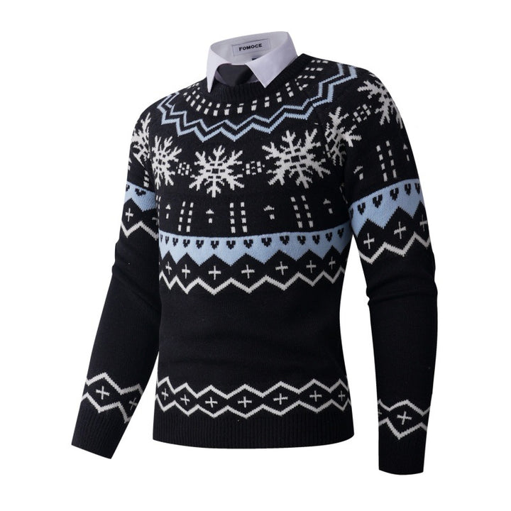 Herren modischer Strickpullover mit kreativem Schneemuster Echoarchiv