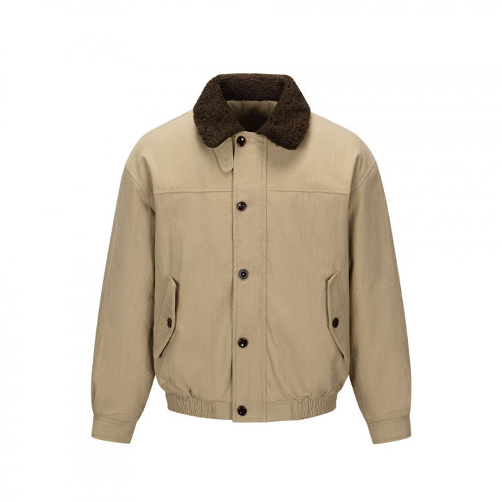 Herren Kurz geschnittene Blouson-Jacke im Field-Stil mit Teddykragen und Pattentaschen Echo Archiv
