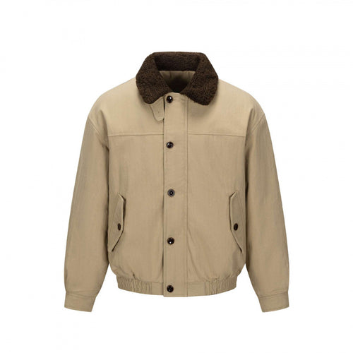 Herren Kurz geschnittene Blouson-Jacke im Field-Stil mit Teddykragen und Pattentaschen Echo Archiv