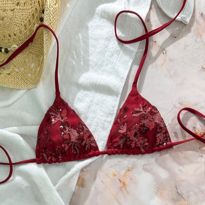 Damen Triangel-Bikini mit funkelnden Pailletten Echo Archiv