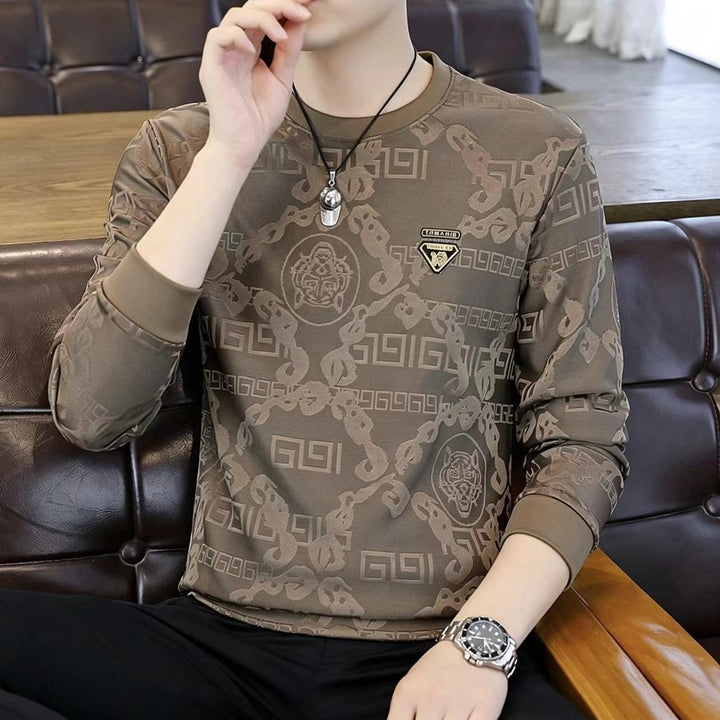 Herren Luxuriöses Langarmshirt mit strukturiertem Design Echoarchiv