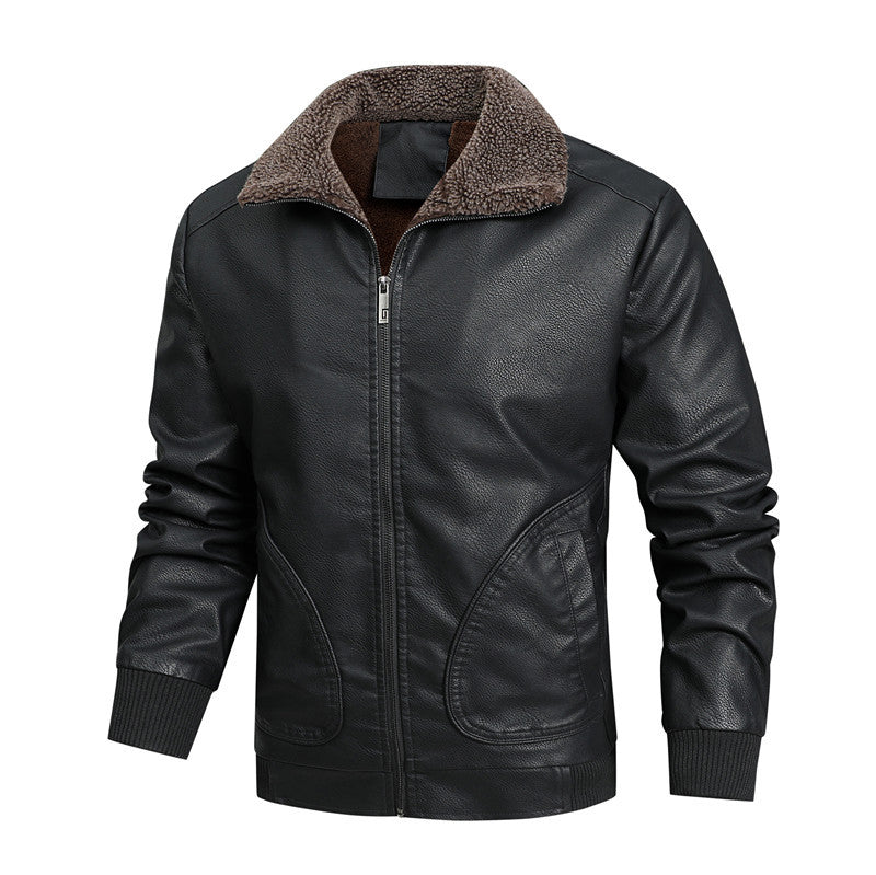 Herren Kunstleder-Blouson mit Sherpa-Kragen und Thermo-Innenfutter Echoarchiv