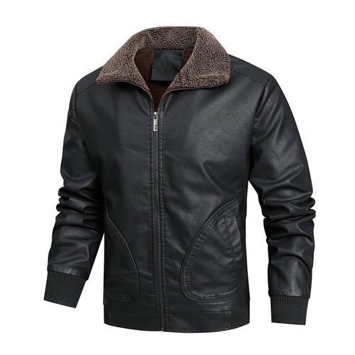 Herren Kunstleder-Blouson mit Sherpa-Kragen und Thermo-Innenfutter Echoarchiv