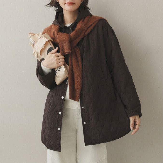 Damen Modische Steppjacke mit Kapuze Echoarchiv