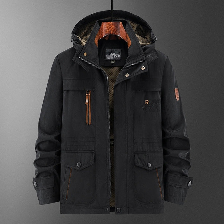 Herren Wetterfeste Utility-Fieldjacke mit Kapuze, Mesh-Futter und Multifunktions-Taschen Echo Archiv