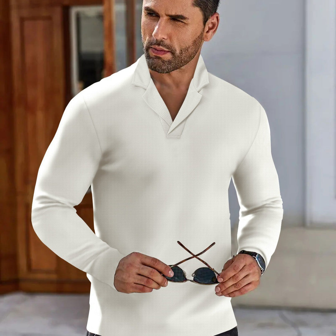 Herren eleganter langärmeliger Pullover mit stylischem Stehkragen Echoarchiv