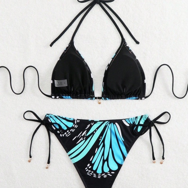 Damen Triangel-Bikini mit stylischem Schnürdetail und trendigem Muster Echo Archiv