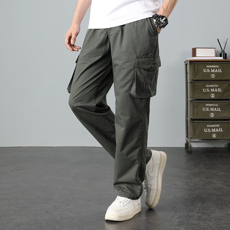 Herren Lässige Canvas-Cargohose mit großen Klappentaschen, Relaxed Fit & verstärkten Nähten Echo Archiv