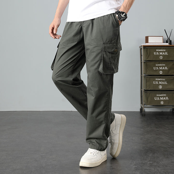Herren Lässige Canvas-Cargohose mit großen Klappentaschen, Relaxed Fit & verstärkten Nähten Echo Archiv